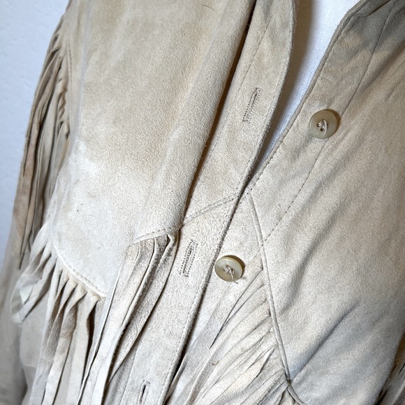 Saks Fifth Ave 100% suede top with fringe- vintage buttery soft amazing luxury - Picture 9 of 17
